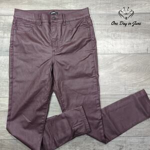 Express High Rise Skinny Coated Denim Jeans Size 8